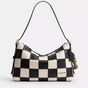 NWT Coachtopia Alter Ego Checkerboard Leather Bag white black